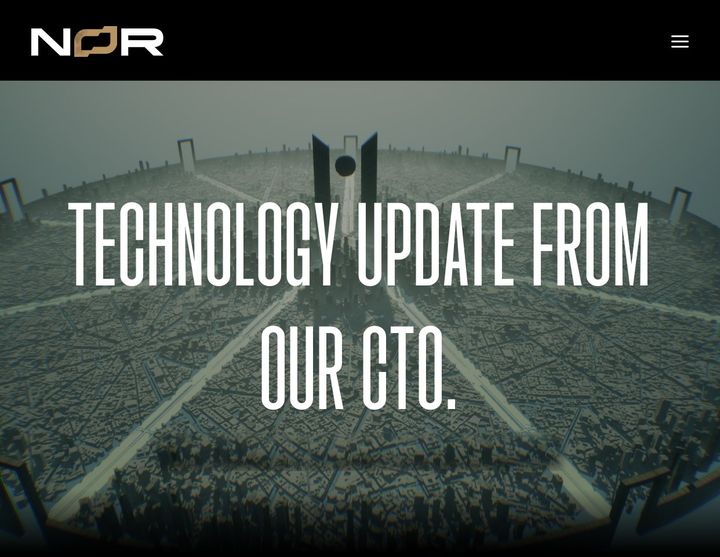 NOR web page titled Technology update from our CTO.